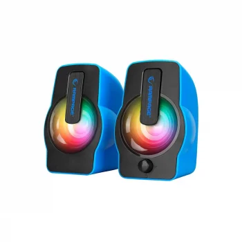 MAVİ - RGB IŞIKLI 1+1 HOPARLÖR SPEAKAER SET USB KABLO 2.0 MULTİMEDYA - 6W (5047)