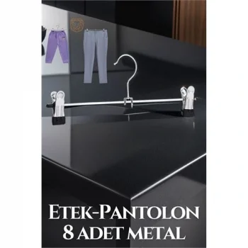 Metal Etek Pantolon Askısı - Mandallı Etek Askısı Pantolon Askısı 8 Adet