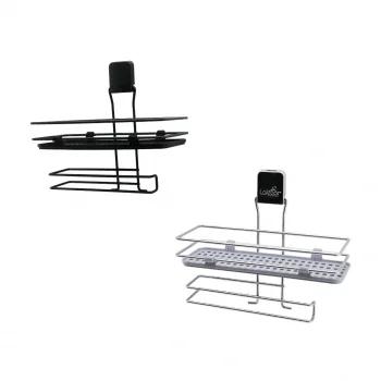 METAL MİX : SİYAH - KROM ROZA RAFLI KAĞIT HAVLULUK YAPIŞKANLI MONTAJ - PLS RAF (5047)