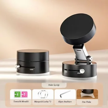 Mıknatıslı Katlanabilir Telefon Tutucu - Torpido ve Cam Uyumlu (5047)