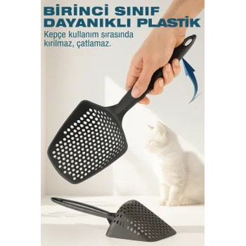 Mikro Delikli Kedi Kumu Küreği – Kum İsrafını Önleyen Dayanıklı Ergonomik Temizlik Küreği