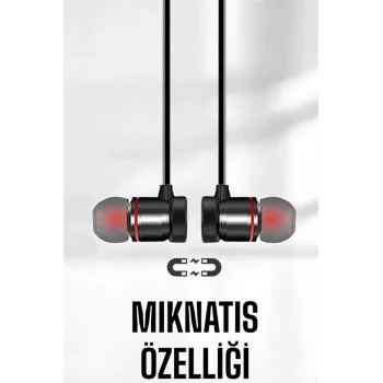 Mikrofonlu Kablosuz Sport Kulak İçi Mıknatıslı Kulaklık