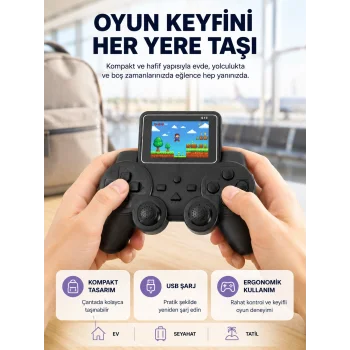 Mini Retro Oyun Konsolu S10 2.8 İnç Ekran Taşınabilir Klasik Atari Yeni Nesil