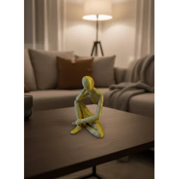 Minimal Sarı İnsan Figürü Biblo Ev ve Ofis Dekoru