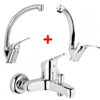 Mix Banyo Bataryası Lavabo  Evye 3 Lü Avantajlı Set