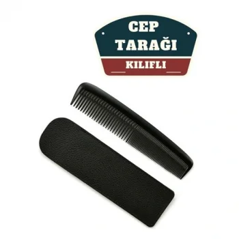 Kılıflı Cep Tarağı – 14 x 3 cm | Kompakt, Şık ve Taşınabilir Erkek Bakım Tarağı