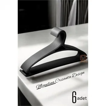 Tasarım Askı Seti 6 ADET Elbise Askısı M.Crisanta SİYAH