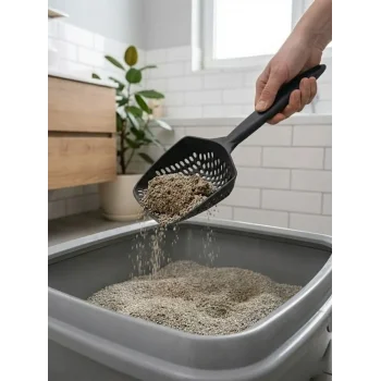 Modern Tasarımlı Mikro Delikli Kedi Kumu Küreği – Ergonomik Saplı, Hızlı Ve Hijyenik Temizlik