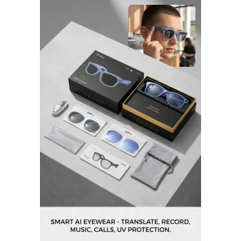 Mor Renk Akıllı Gözlük Kameralı Bluetooth Günlük Kullanım Premium Görünüm