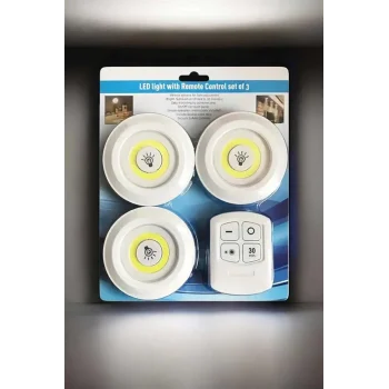 Mutfak Dolap Altı Işığı Uzaktan Kumandalı Yapışkanlı Kablosuz Pilli