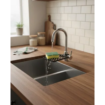 Mutfak Musluk Üstü Sünger Tutucu Tezgah Düzenleyici Organizer