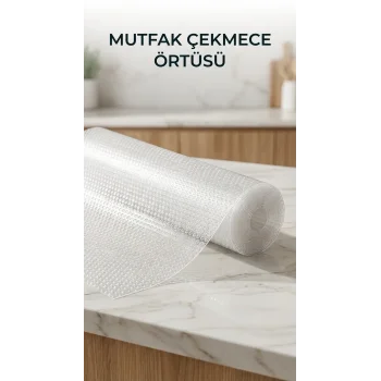 Mutfak Raf Ve Çekmece İçin Şeffaf Pvc Koruyucu Örtü 45x300 Cm