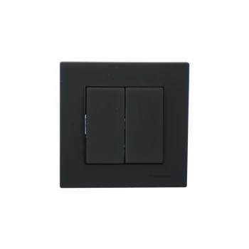 MUTLUSAN RİTA-2220 402 0284 POŞETLİ SİYAH - KOMÜTATÖR - 2Lİ ANAHTAR PRİZ VİDALI - ÇERÇEVELİ (5047)