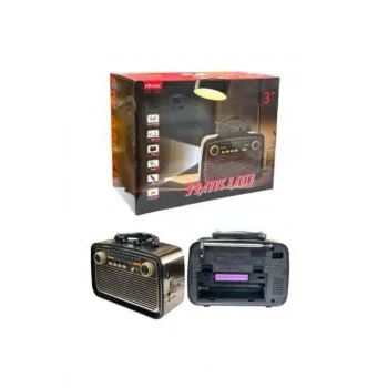 Müzik Kutusu Bluetooth Bağlantılı El Fenerli Nostaljik Tasarım Radyo