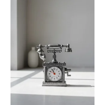 N8808B TELEFON ŞEKLİNDE ÇALAR SAAT GÜMÜŞ