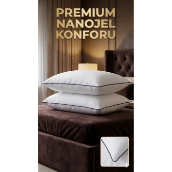 Nano Jel Lüks Yastık 2li Set 50x70cm 1200gr Pamuklu Kumaş