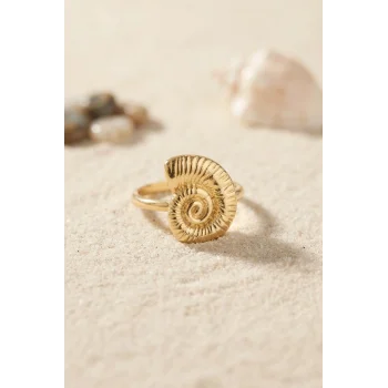 Nautilus Tasarım Gold Renk Kadın Yüzük