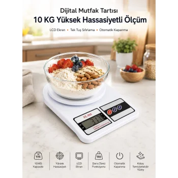 Net LCD Ekran ve Otomatik Kapanma Özelliği ile Uzun Ömürlü Dijital Mutfak Tartısı