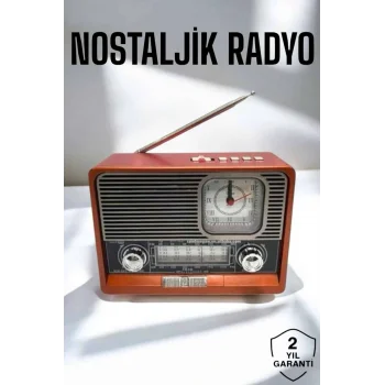 Nostaljik Görünümlü USB Girişli Bluetooth Bağlantılı Radyo