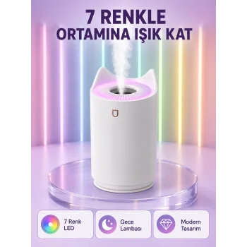 Oda Nemlendirici LED Işıklı Ultrasonik Buhar Makinesi Aroma Difüzör