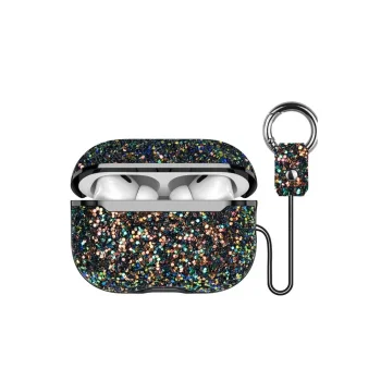 Onegif  Airpods Pro 2 (2.nesil) Bright Simli Airpods Kapak - Siyah