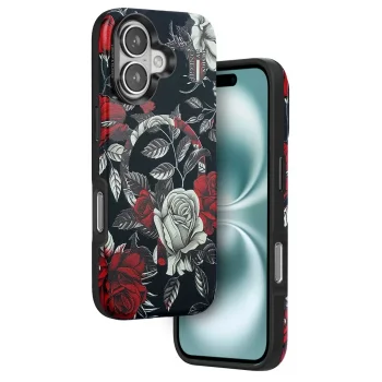 Onegif  İphone 16 Flower Series Magsafe Kapak - Siyah