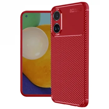 Oppo A38 Kılıf Auto Focus Karbon Kapak - Kırmızı