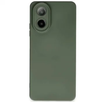 Oppo A38 Kılıf Nano İçi Kadife Silikon - Koyu Yeşil