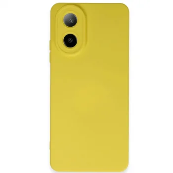 Oppo A38 Kılıf Nano İçi Kadife Silikon - Sarı