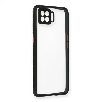 Oppo A73 Kılıf Miami Şeffaf Silikon - Siyah