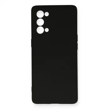 Oppo Reno 5 Kılıf Nano İçi Kadife Silikon - Siyah