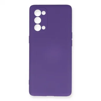 Oppo Reno 5 Pro Kılıf Nano İçi Kadife Silikon - Mor