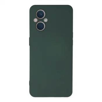 Oppo Reno 7 Lite Kılıf Nano İçi Kadife Silikon - Koyu Yeşil