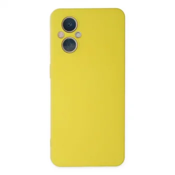 Oppo Reno 7 Lite Kılıf Nano İçi Kadife Silikon - Sarı