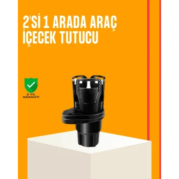 Oto Bardak Tutucu 360° Döner Çift Bölmeli Karbon Fiber Tasarım