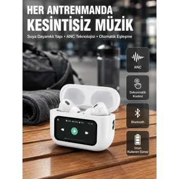 Otomatik Bağlantılı Bluetooth Kulaklık ANC Özellikli Su ve Ter Dayanıklı Yeni Nesil