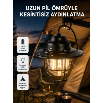 Outdoor Retro Kamp Işığı Uzun Ömürlü Pil Taşınabilir Suya Dayanıklı