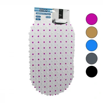 OVAL - EKO PVC +VANTUZ DESEN - ŞEFFAF RENKLİ 122PCS VANTUZ KAYDIRMAZ BANYO - KÜVET PASPAS 33X61CM (5047)