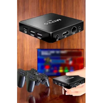 Oyun Konsolu Çift Kollu 1000 Oyunlu TV Box Netflix Youtube Atari