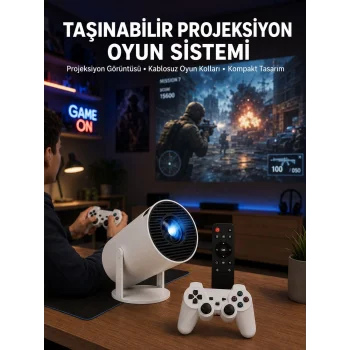 Oyun Konsolu Uyumlu Kablosuz Projeksiyon Cihazı Ev Sinema Deneyimi Yeni Nesil