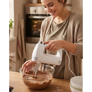 Paslanmaz Çelik Çırpıcılı El Mikseri 250W Çok Kademeli Mutfak Mikseri