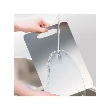 Paslanmaz Çelik Kesme Tahtası 24X15 cm Mutfak Sebze Et Kesme Tahtası Doğrama Tahtası Mutfak Aksesuarları (5047)