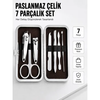 Paslanmaz Çelik Kişisel Bakım Seti – 7 Parça