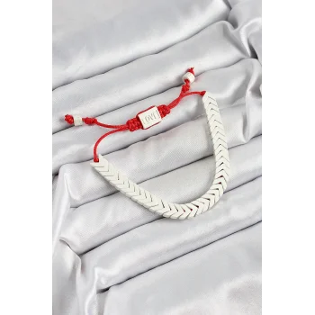 Pirinç Asansörlü Beyaz Juju Kadın Bileklik