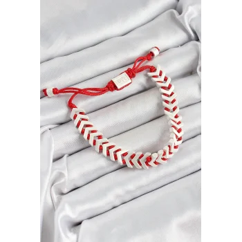 Pirinç Asansörlü Kırmızı Beyaz Juju Kadın Bileklik