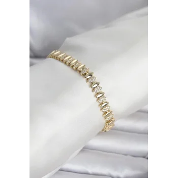Pirinç Gold Renk Arpa Model Kadın Bileklik