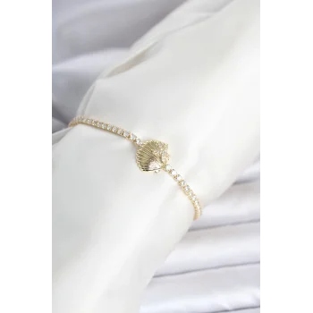 Pirinç Gold Renk Deniz Kabuğu Model Su Yolu Kadın Bileklik