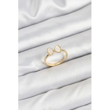 Pirinç Gold Renk Fiyonk Model Kadın Yüzük