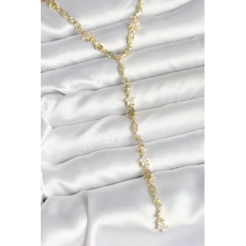 Pirinç Gold Renk Kadın Manifest Kolye