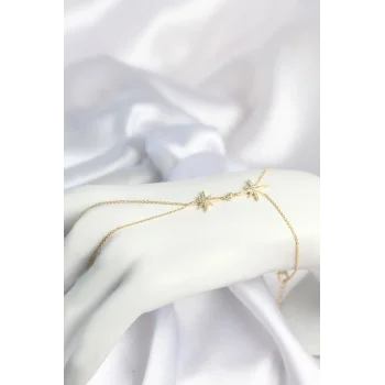 Pirinç Gold Renk Kutup Yıldızı Model Zirkon Taşlı Şahmeran